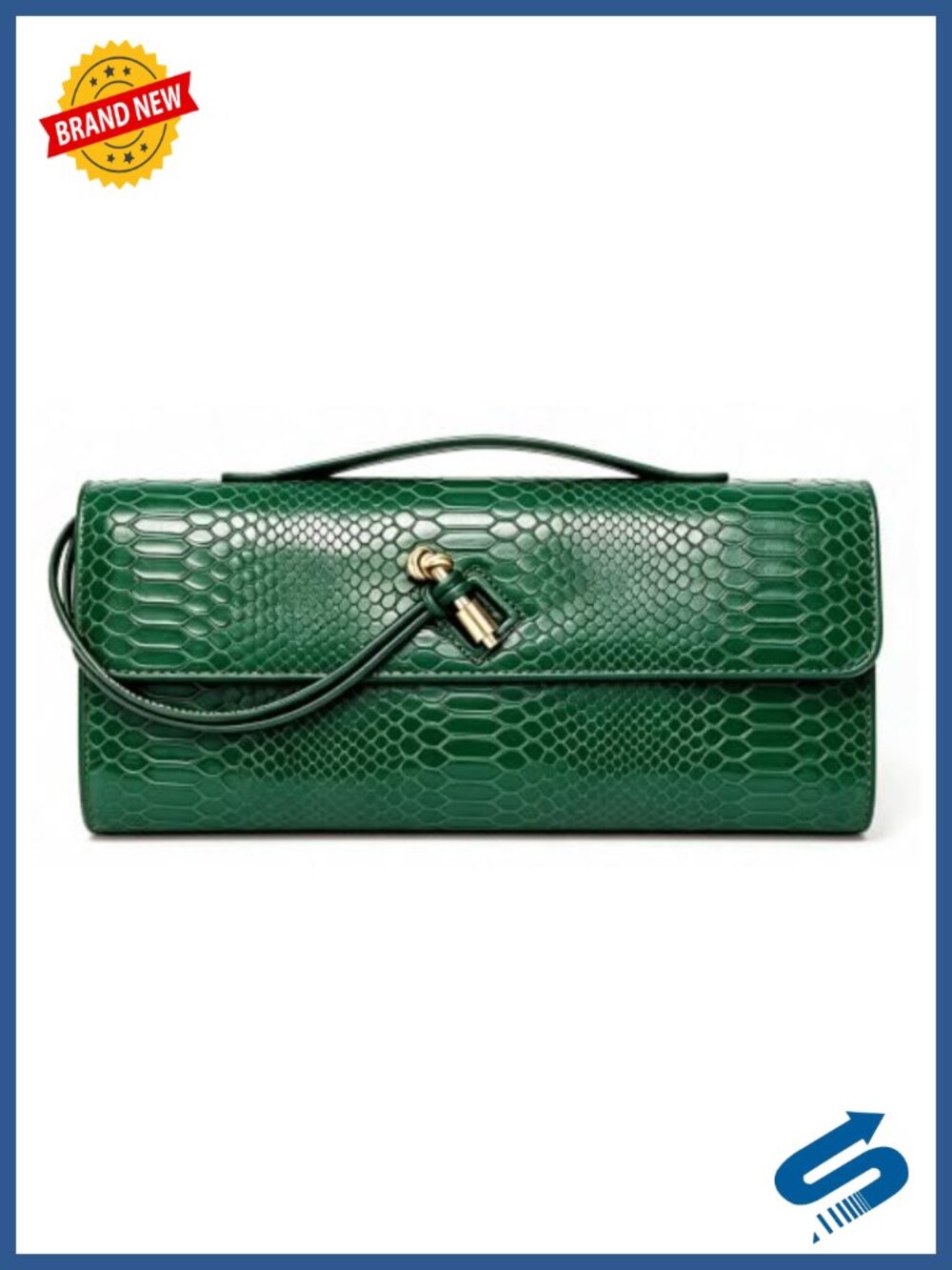 Woven Faux Leather Clutch Crossbody Evening Bag for Women